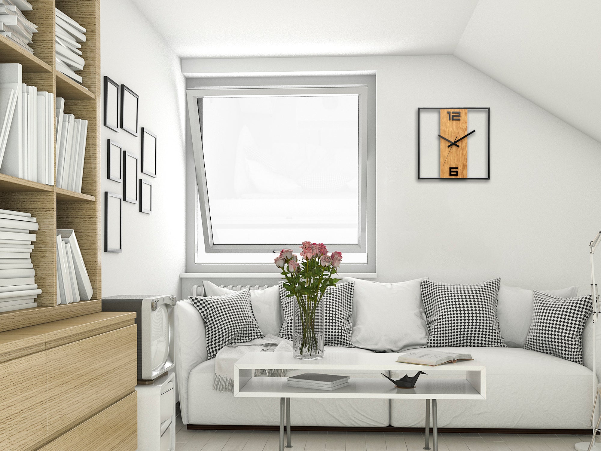 Μοντέρνα ρολόγια τοίχου RETRO Ξύλο-μέταλλο