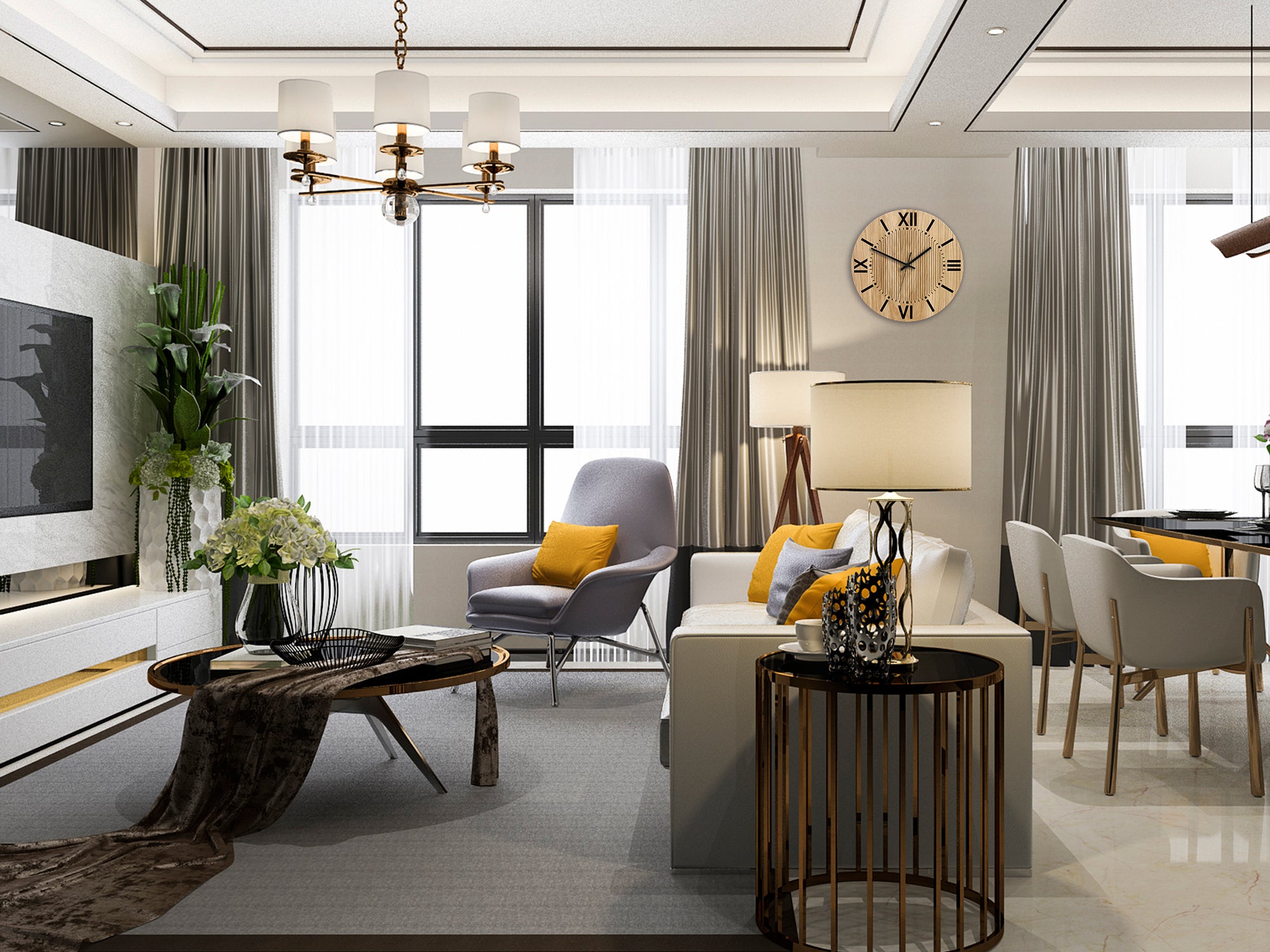 Μοντέρνο ρολόι τοίχου SANTIAGO