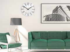 Μοντέρνο ρολόι τοίχου SLIM Ακρυλικό λευκό-γκρι