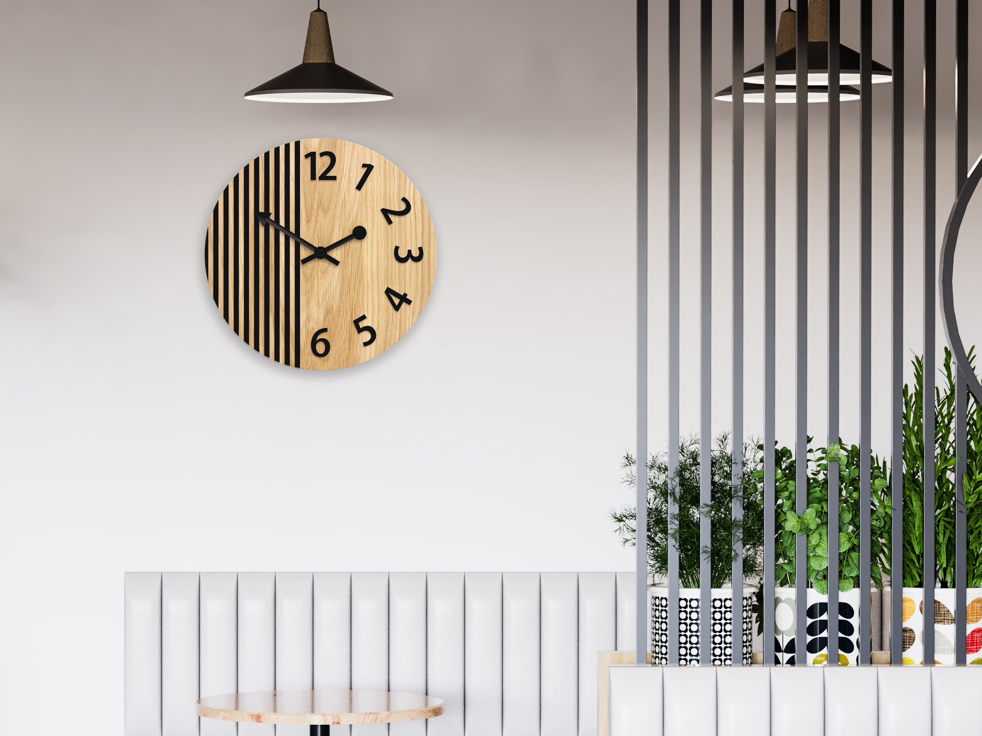 Ξύλινο ρολόι τοίχου Λονδίνο Μαύρο