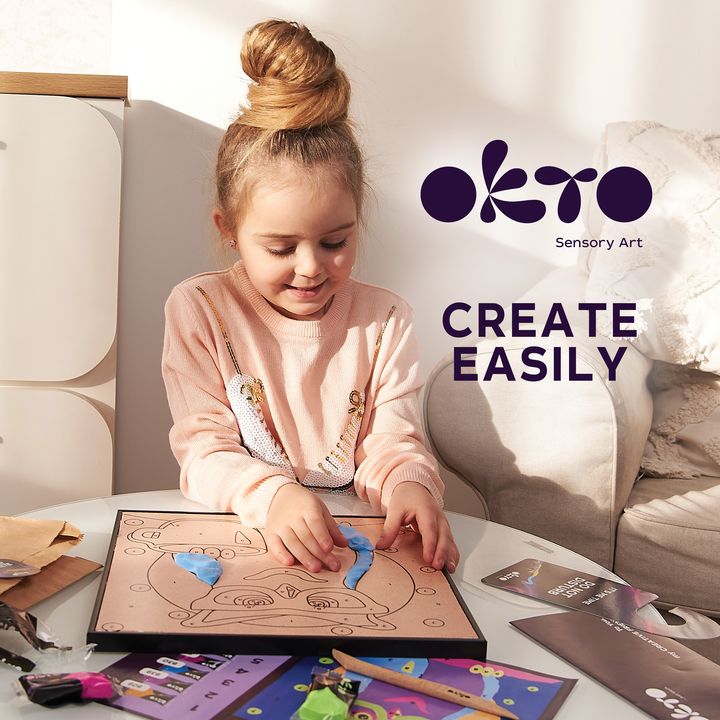 OKTO ζωγραφική με αυτοσκληρυνόμενη μάζα 30 x 30 cm Κουκουβάγια
