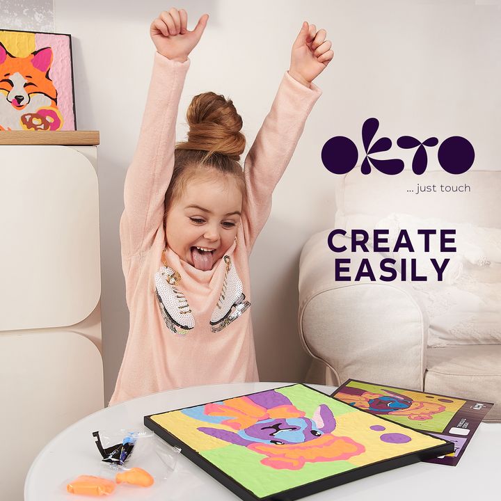 OKTO ζωγραφική με αυτοσκληρυνόμενη μάζα 30 x 30 cm Λαγός