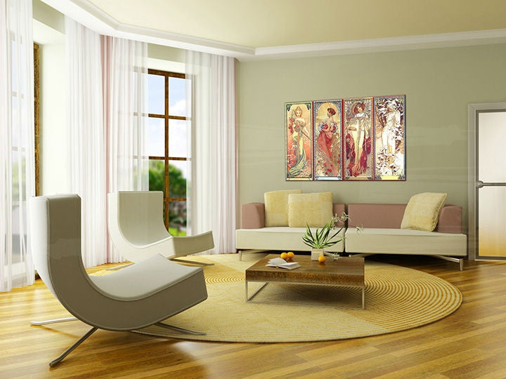 Η ζωγραφική σε καμβά 1 μέρος ΤΕΣΣΕΡΙΣ ΕΠΟΧΕΣ - Alfons Mucha 000 - εικόνα 2