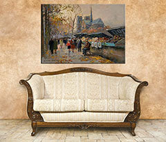 Η εικόνα στον καμβά ΠΩΛΗΤΕΣ ΒΙΒΛΙΩΝ ΚΑΤΑ ΜΑΚΡΙΑ ΤΟΥ ΣΕΪΝ - Edouard Leon Cortes REP030