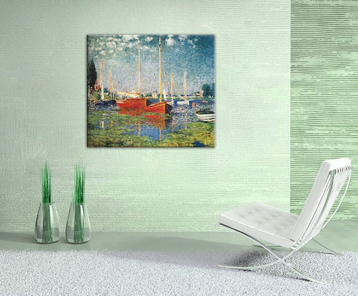 Η εικόνα για τον καμβά RED SHIPS IN ARGENTEUIL - Claude Monet - εικόνα 2