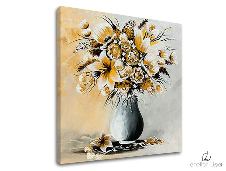 Αναπαραγωγή του συγγραφέα σε καμβά FLOWERS Discount 60 % 100X100 cm