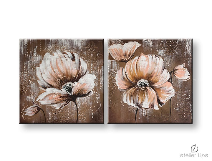 Αναπαραγωγή του συγγραφέα σε καμβά FLOWERS Discount 60 % 100X50 cm