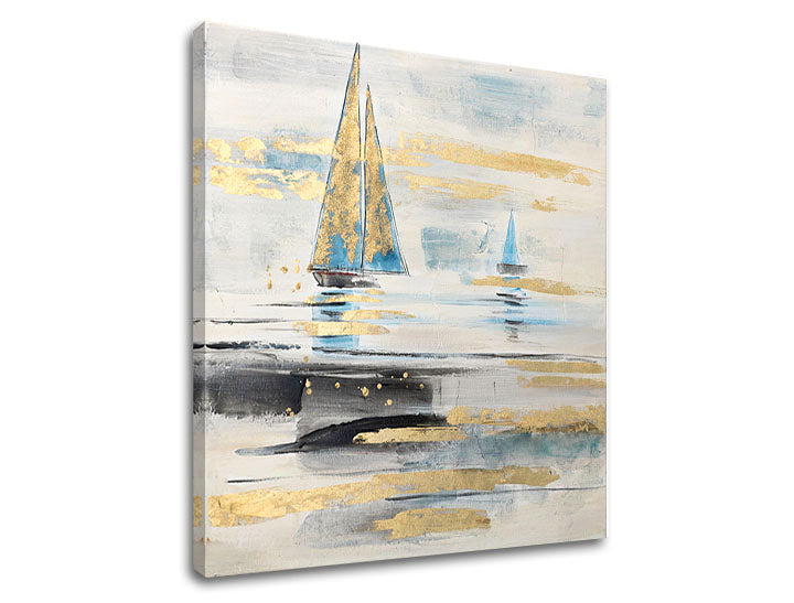 Πίνακας ζωγραφικής BOATS 80x80 cm