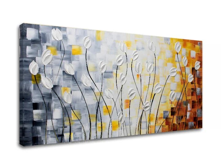 Αναπαραγωγή του συγγραφέα σε καμβά FLOWERS Discount 60 % 140X70 cm