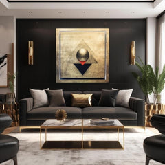 Χρυσή πινελιά σε καμβά Συμμετρία σε χρυσό | διαφορετικές διαστάσεις