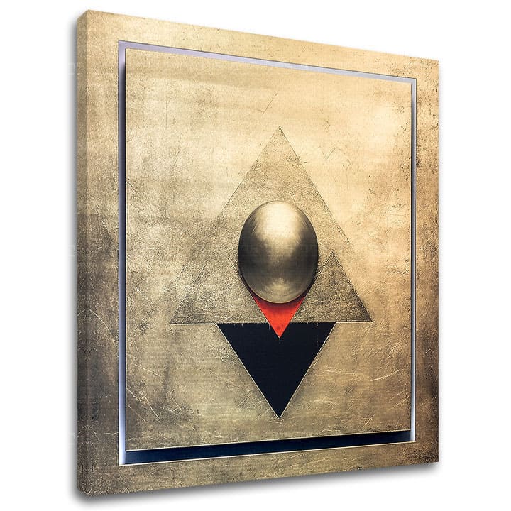 Χρυσή πινελιά σε καμβά Συμμετρία σε χρυσό | διαφορετικές διαστάσεις