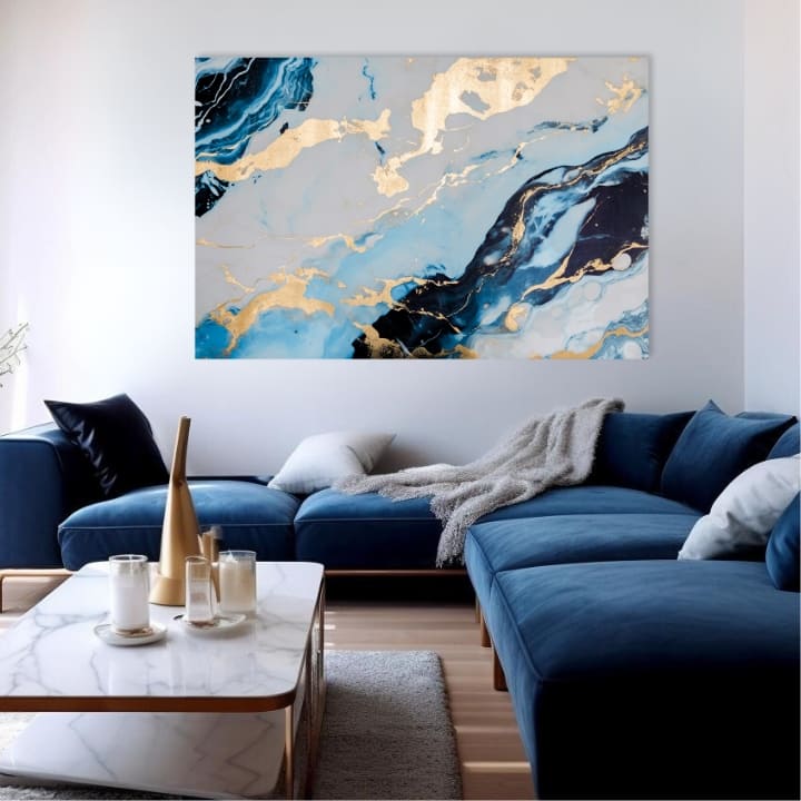 Χρυσό άγγιγμα σε καμβά Oceanic Symphony | διαφορετικές διαστάσεις