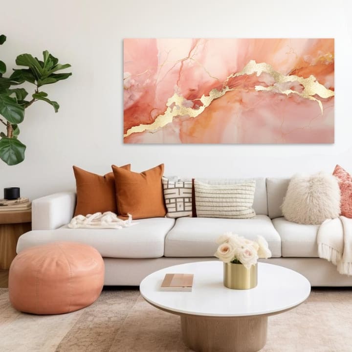 Χρυσή πινελιά σε καμβά Η κομψότητα μιας μαρμάρινης αυγής | διαφορετικές διαστάσεις