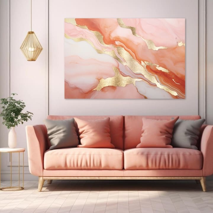 Χρυσή πινελιά σε καμβά Αντανακλάσεις του πρωινού ήλιου | διαφορετικές διαστάσεις