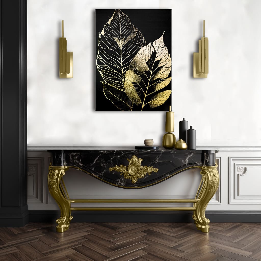 Χρυσή πινελιά στον καμβά Χορεύοντας φύλλα του ανέμου | διαφορετικές διαστάσεις