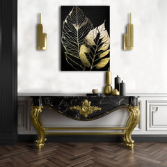 Χρυσή πινελιά στον καμβά Χορεύοντας φύλλα του ανέμου | διαφορετικές διαστάσεις