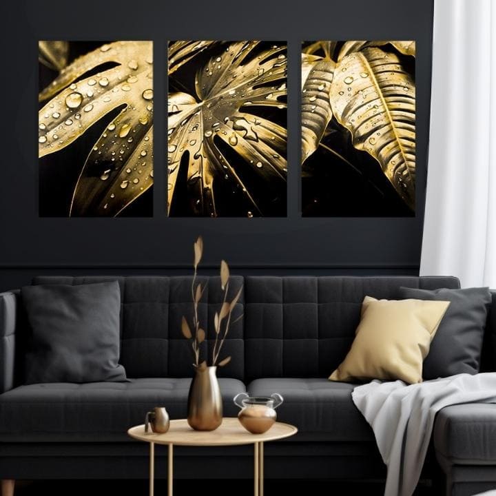 Χρυσή πινελιά στον καμβά Dance of the Gold Leaves | διαφορετικές διαστάσεις