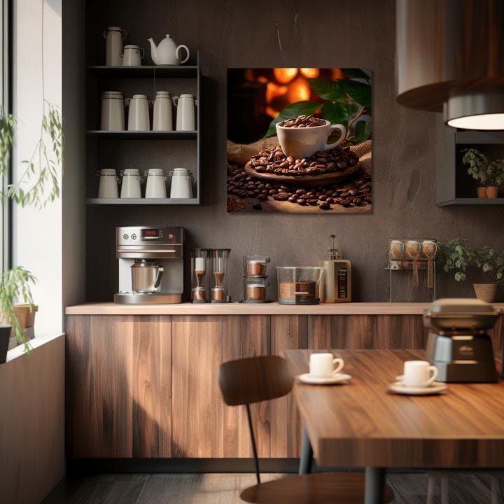 Πίνακες ζωγραφικής καφέ για την κουζίνα Roasted Delight 50x50 cm