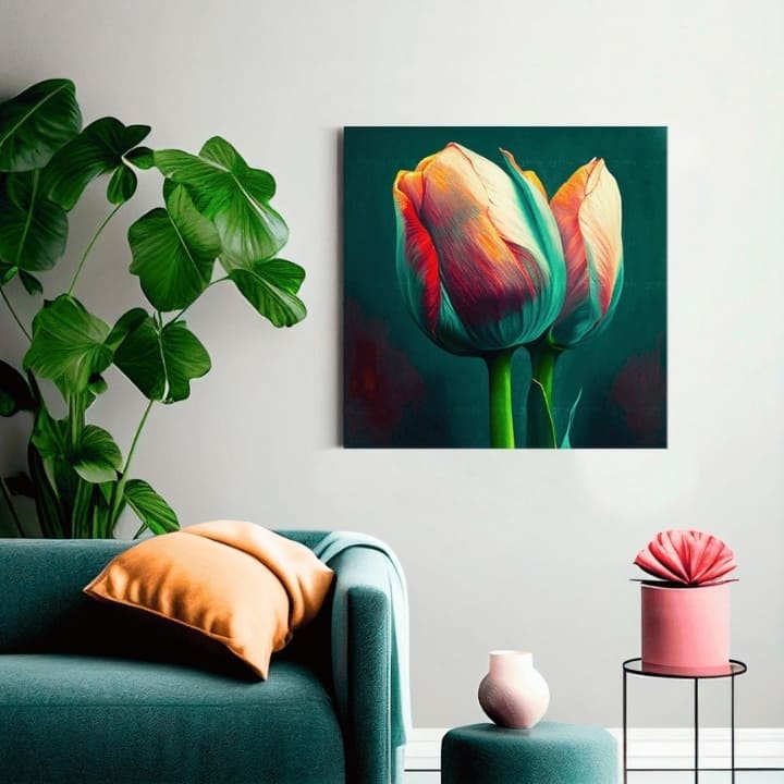 Σχεδιασμός διακόσμηση σε καμβά Μια ανάσα άνοιξης στον τοίχο | διαφορετικές διαστάσεις