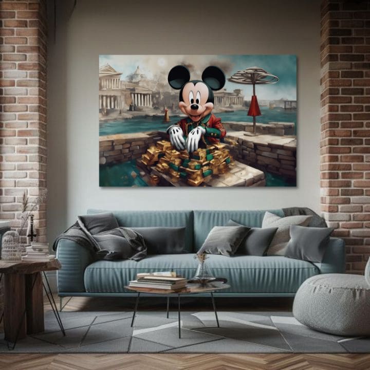Εκτύπωση σε καμβά - Rich Mickey Mouse | διάφορα μεγέθη