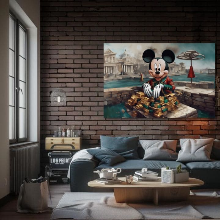 Εκτύπωση σε καμβά - Rich Mickey Mouse | διάφορα μεγέθη