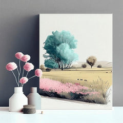 Τοπίο σε καμβά Παστέλ δημιουργικότητα στη φύση | διαφορετικές διαστάσεις