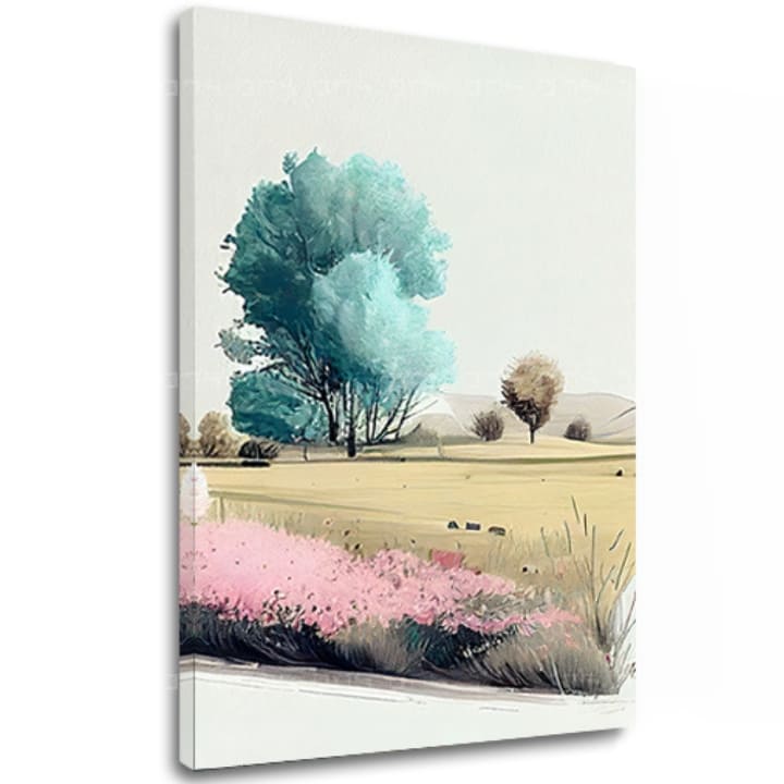 Τοπίο σε καμβά Παστέλ δημιουργικότητα στη φύση | διαφορετικές διαστάσεις