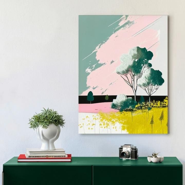 Τοπίο σε καμβά Ρομαντικός περίπατος | διαφορετικές διαστάσεις