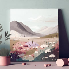 Τοπίο σε καμβά Κοιλάδα των βουνών 80X80 CM