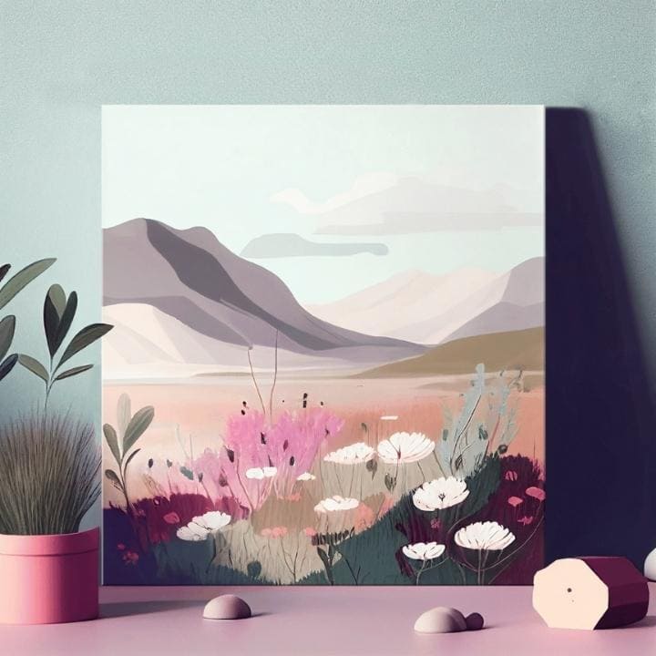 Τοπίο σε καμβά Παστέλ όνειρο | διαφορετικές διαστάσεις