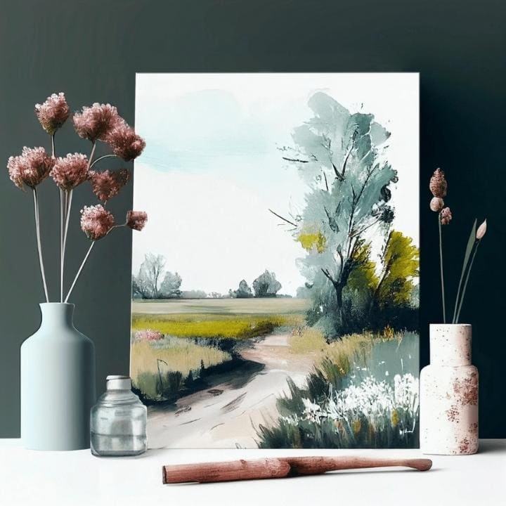 Τοπίο σε καμβά Ταξίδι προς μια καλύτερη ζωή | διαφορετικές διαστάσεις