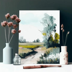 Τοπίο σε καμβά Ταξίδι προς μια καλύτερη ζωή | διαφορετικές διαστάσεις