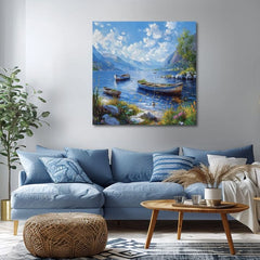 Τοπίο ζωγραφική σε καμβά Ειρηνική λίμνη