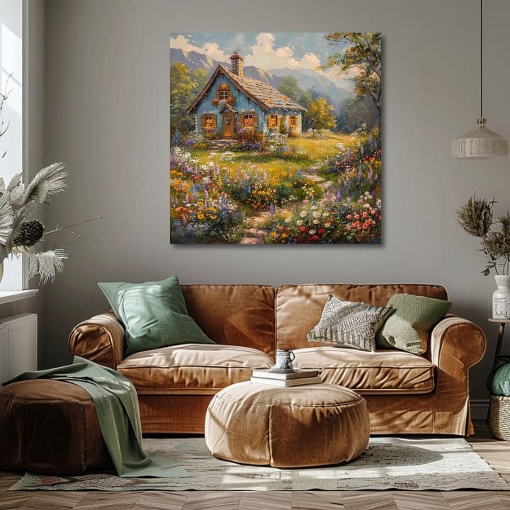 Πίνακας ζωγραφικής τοπίου σε καμβά Καλοκαιρινό καταφύγιο