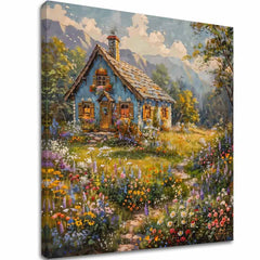 Πίνακας ζωγραφικής τοπίου σε καμβά Καλοκαιρινό καταφύγιο