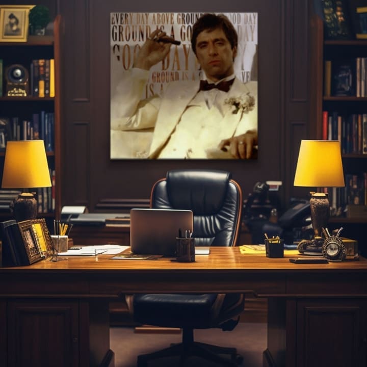 Scarface ζωγραφική σε καμβά Κάθε μέρα πάνω από το έδαφος είναι μια καλή μέρα | διαφορετικές διαστάσεις