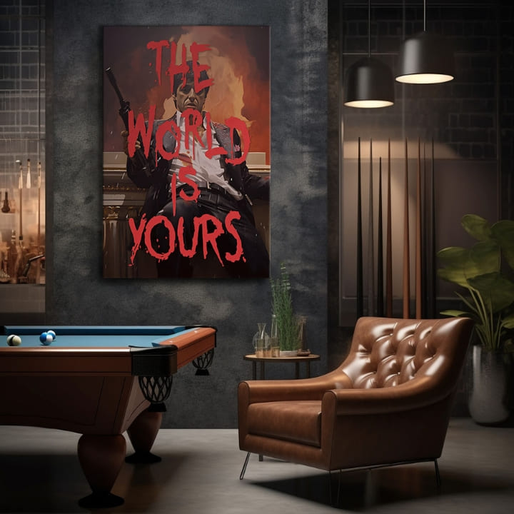 Scarface ζωγραφική σε καμβά Ο κόσμος είναι δικός σας | διαφορετικές διαστάσεις
