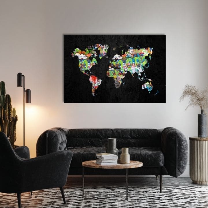 Obraz na plátne Mapa Sveta - Dizajnový Motív - εικόνα 4