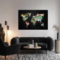 Obraz na plátne Mapa Sveta - Dizajnový Motív - εικόνα 4