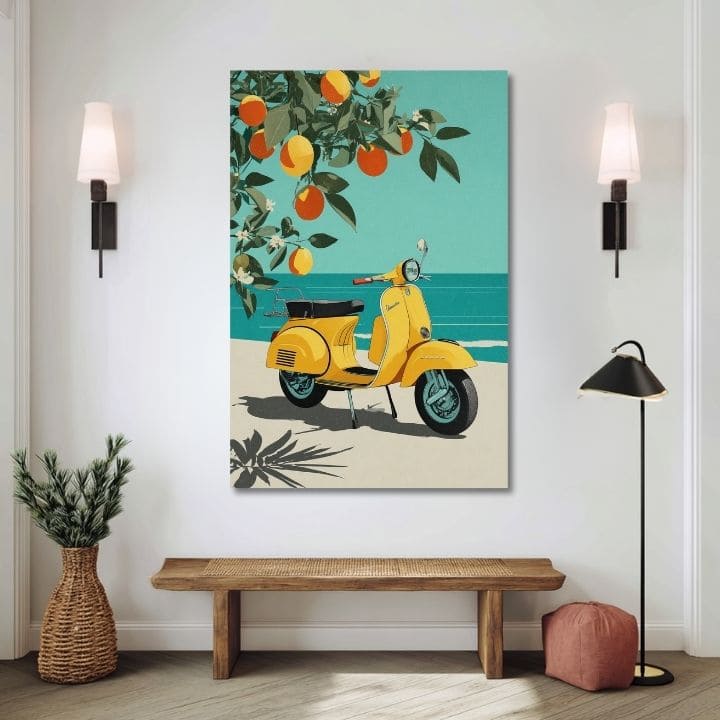 Η εικόνα σε καμβά Vespa στην Ιταλία - Retro Alley - εικόνα 3