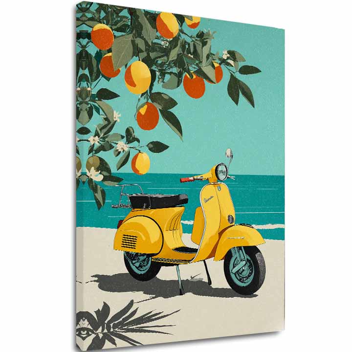 Η εικόνα σε καμβά Vespa στην Ιταλία - Retro Alley - εικόνα 2