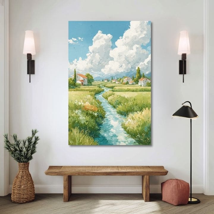 Η εικόνα για τον καμβά Summer Meadow - Landscape Motif - εικόνα 4