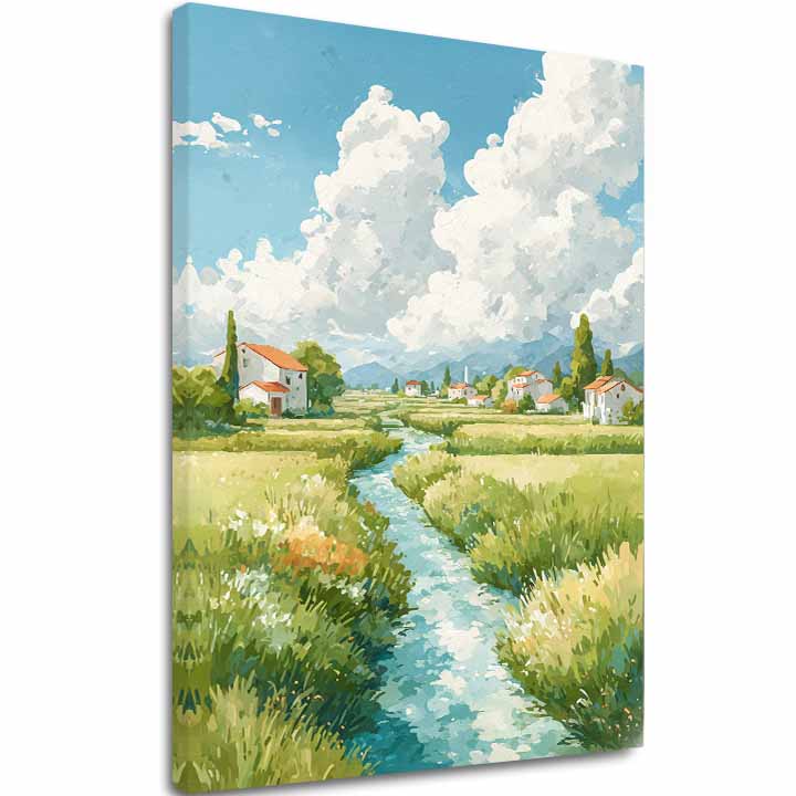 Η εικόνα για τον καμβά Summer Meadow - Landscape Motif - εικόνα 2
