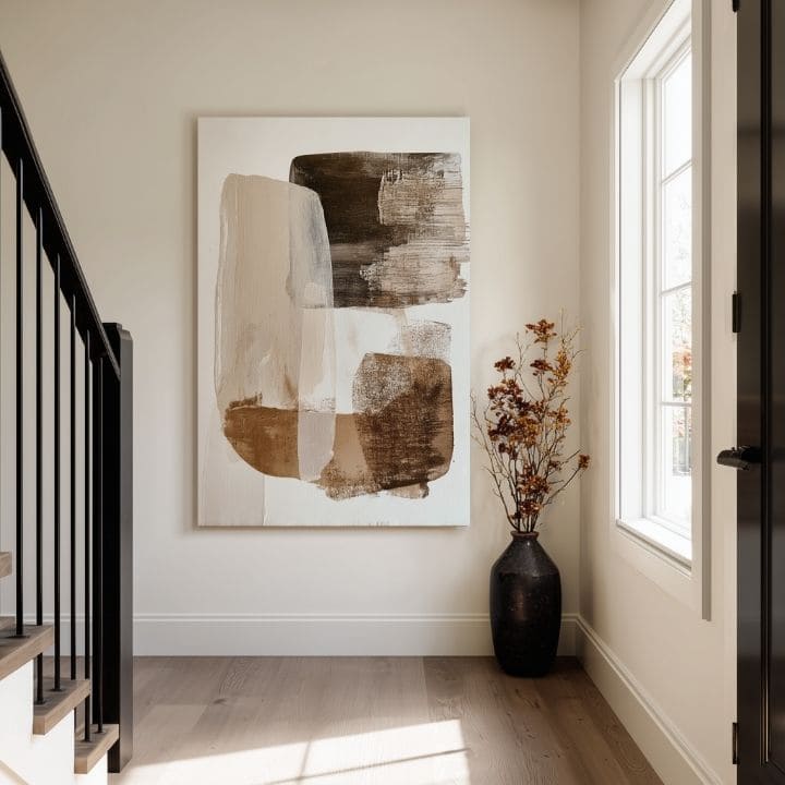 Η εικόνα στον καμβά Beige Harmony - Modern Abstract - εικόνα 3