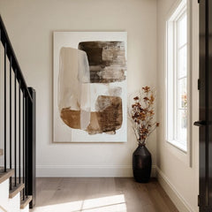 Η εικόνα στον καμβά Beige Harmony - Modern Abstract - εικόνα 3