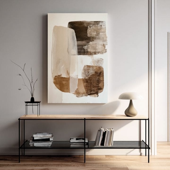 Η εικόνα στον καμβά Beige Harmony - Modern Abstract - εικόνα 4