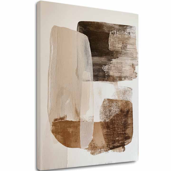 Η εικόνα στον καμβά Beige Harmony - Modern Abstract - εικόνα 2