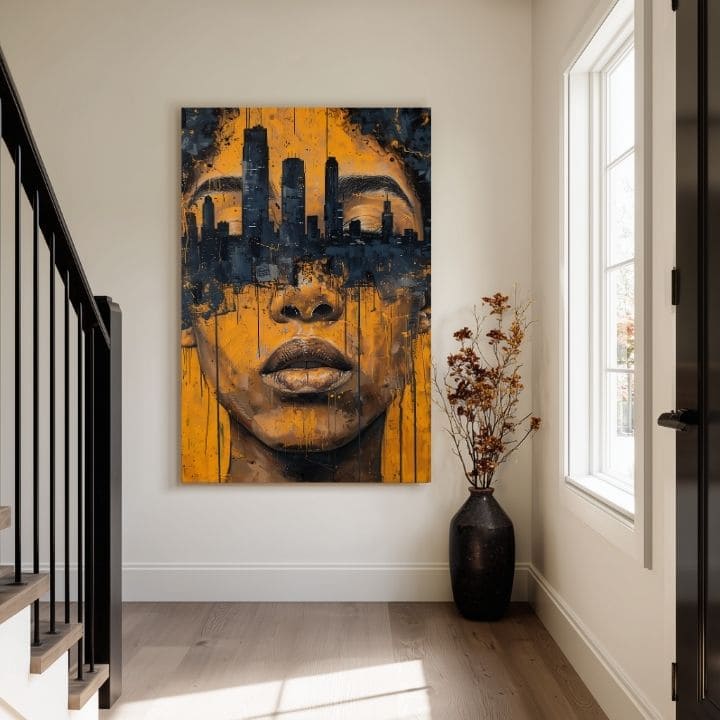Η εικόνα στον καμβά City in Heads - Art Motif - εικόνα 3