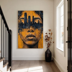 Η εικόνα στον καμβά City in Heads - Art Motif - εικόνα 3