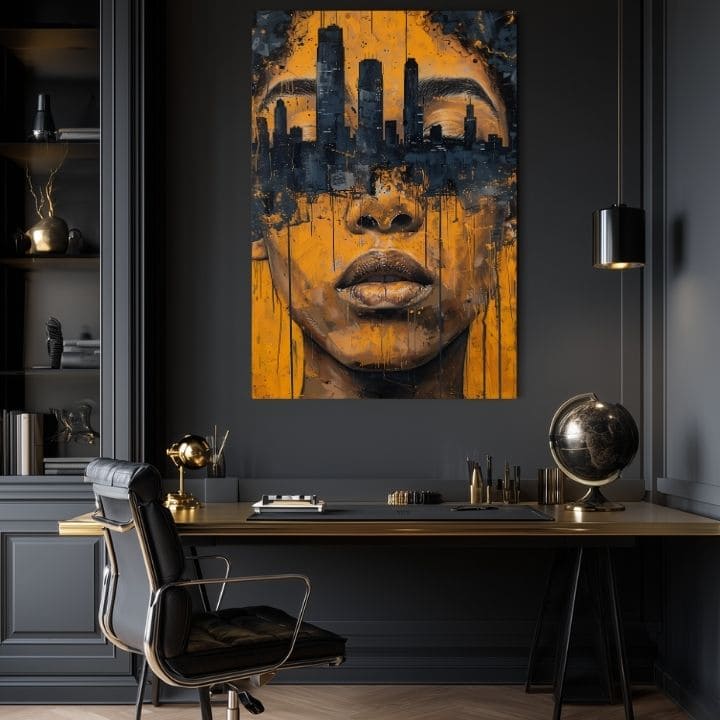Η εικόνα στον καμβά City in Heads - Art Motif - εικόνα 4